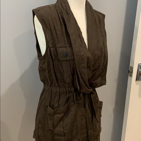 Sanctuary Wrap Vest Olive Green SZ S - Picture 4 of 6